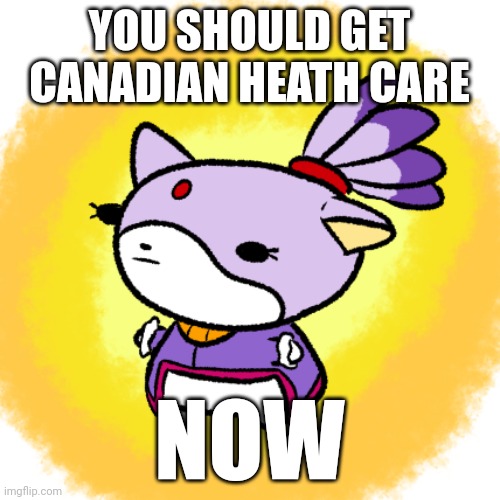 Blaze | YOU SHOULD GET CANADIAN HEATH CARE; NOW | image tagged in blaze | made w/ Imgflip meme maker