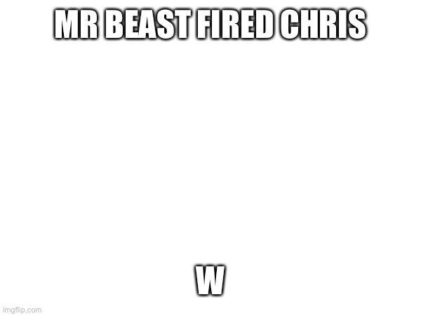 MR BEAST FIRED CHRIS; W | made w/ Imgflip meme maker