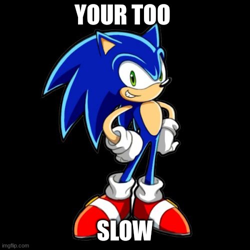 You're Too Slow Sonic Meme | YOUR TOO SLOW | image tagged in memes,you're too slow sonic | made w/ Imgflip meme maker