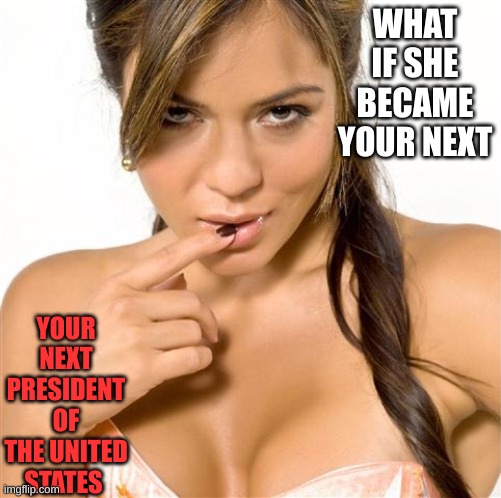 What If She became your President of USA | WHAT IF SHE BECAME YOUR NEXT; YOUR NEXT PRESIDENT OF THE UNITED STATES | image tagged in turned on women,president,strong women,us government,men,why not | made w/ Imgflip meme maker