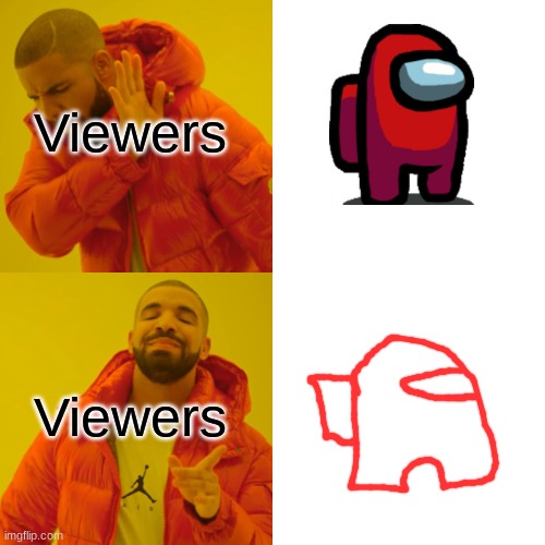 Among Us | Viewers; Viewers | image tagged in memes,drake hotline bling | made w/ Imgflip meme maker
