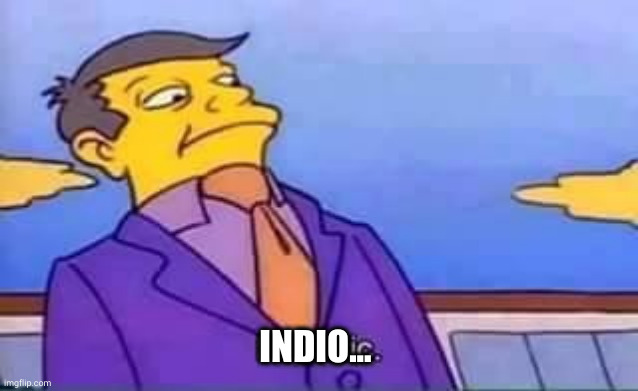 skinner pathetic | INDIO... | image tagged in skinner pathetic | made w/ Imgflip meme maker