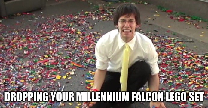 I am not a lego enjoyer, but i must appeal to the masses | DROPPING YOUR MILLENNIUM FALCON LEGO SET | image tagged in my castle rob cantor,lego,legos,rob cantor,tally hall | made w/ Imgflip meme maker