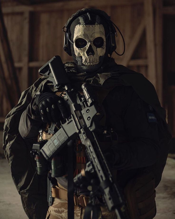 Skull soldier with rifle Blank Meme Template