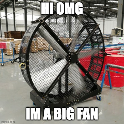 big fan | HI OMG; IM A BIG FAN | image tagged in anti meme | made w/ Imgflip meme maker