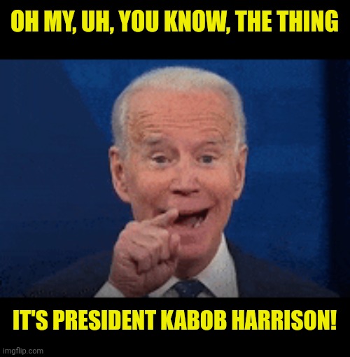 OH MY, UH, YOU KNOW, THE THING IT'S PRESIDENT KABOB HARRISON! | made w/ Imgflip meme maker