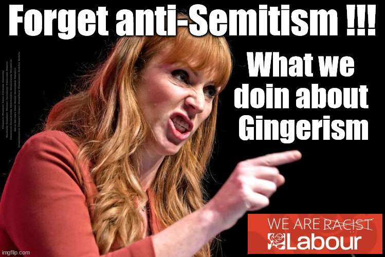 Rayner - Abbott - Labour racism | Forget anti-Semitism !!! What we 
doin about 
Gingerism; #Immigration #Starmerout #Labour #JonLansman #wearecorbyn #KeirStarmer #DianeAbbott #McDonnell #cultofcorbyn #labourisdead #Momentum #labourracism #socialistsunday #nevervotelabour #socialistanyday #Antisemitism #Savile #SavileGate #Paedo #Worboys #GroomingGangs #Paedophile #IllegalImmigration #Immigrants #Invasion #StarmerResign #Starmeriswrong #SirSoftie #SirSofty | image tagged in diane abbott,labourisdead,cultofcorbyn,corbynism,corbyn abbott,antisemitism | made w/ Imgflip meme maker