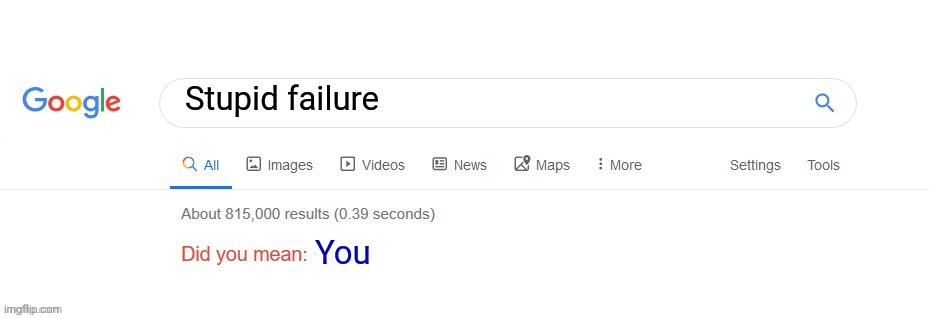 Did you mean? | Stupid failure; You | image tagged in did you mean | made w/ Imgflip meme maker