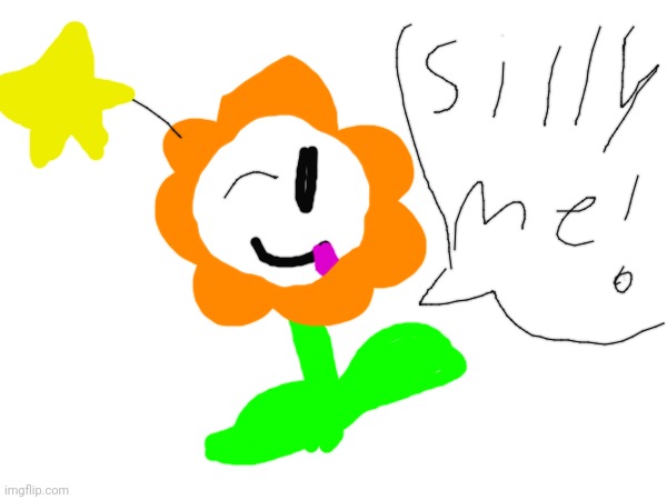 Bad drawing | image tagged in flowey | made w/ Imgflip meme maker