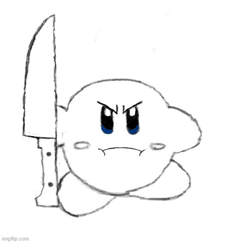 ANGRY KIRBY(I AM NOT GOOD AT COLOURING) | made w/ Imgflip meme maker