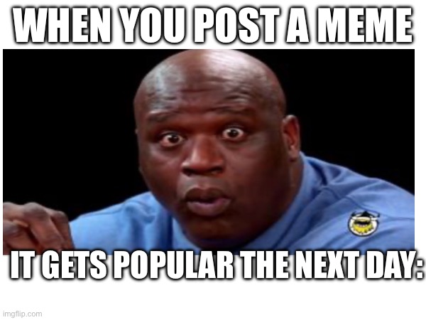 Memes get popular the next day or right away | WHEN YOU POST A MEME; IT GETS POPULAR THE NEXT DAY: | image tagged in popular,memes,surprised,popular memes | made w/ Imgflip meme maker