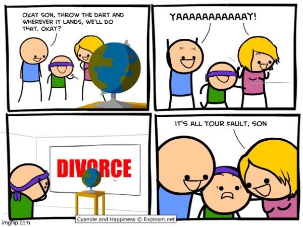 Divorce? More like a haunting prize! | image tagged in dark humor,imgflip,funny,divorce | made w/ Imgflip meme maker