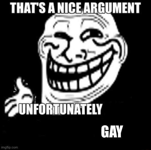 That's a Nice Argument | GAY | image tagged in that's a nice argument | made w/ Imgflip meme maker