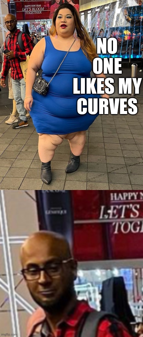 Bbw | NO ONE LIKES MY CURVES | image tagged in bbw | made w/ Imgflip meme maker