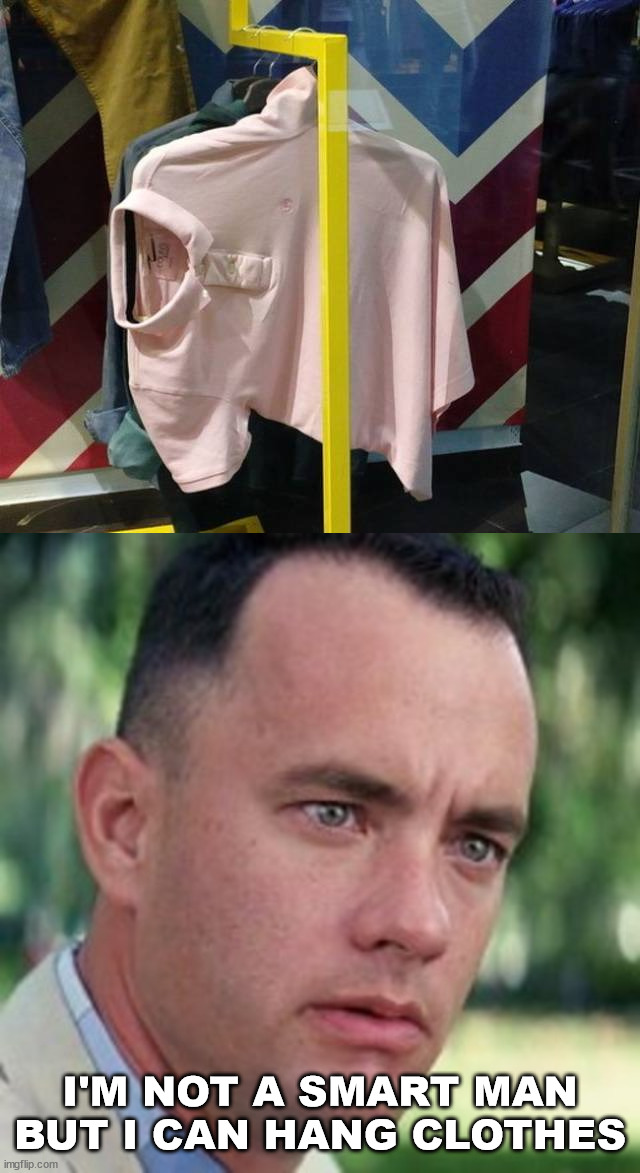 I'M NOT A SMART MAN BUT I CAN HANG CLOTHES | image tagged in forrest gump i'm not a smart man | made w/ Imgflip meme maker