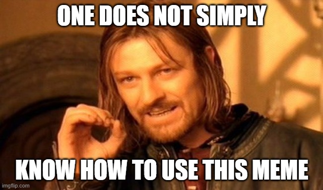 please help me out here | ONE DOES NOT SIMPLY; KNOW HOW TO USE THIS MEME | image tagged in memes,one does not simply | made w/ Imgflip meme maker