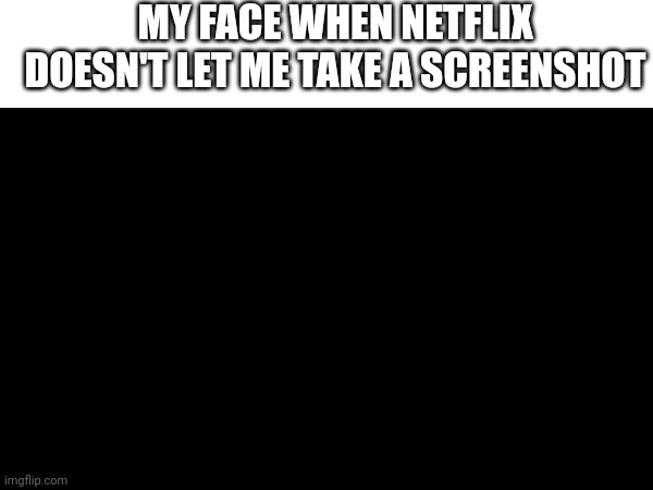 This is stupid | MY FACE WHEN NETFLIX DOESN'T LET ME TAKE A SCREENSHOT | image tagged in netflix,screenshot,funny,memes | made w/ Imgflip meme maker