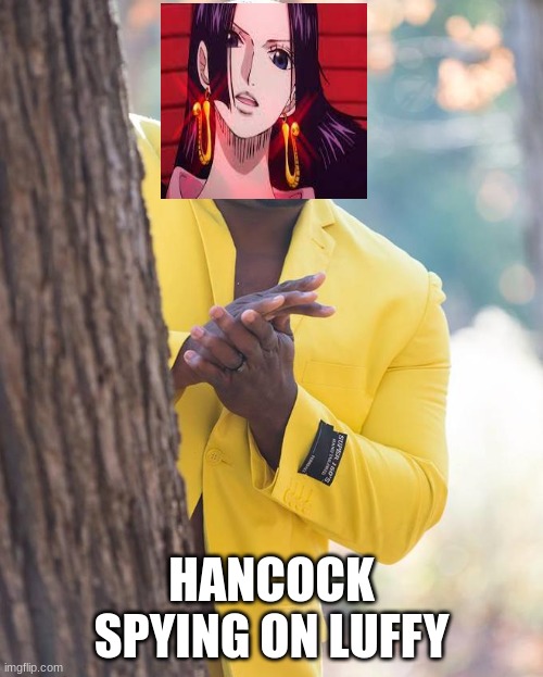 Anthony Adams Rubbing Hands | HANCOCK SPYING ON LUFFY | image tagged in anthony adams rubbing hands | made w/ Imgflip meme maker