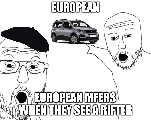 Soyjak Pointing | EUROPEAN; EUROPEAN MFERS WHEN THEY SEE A RIFTER | image tagged in soyjak pointing | made w/ Imgflip meme maker