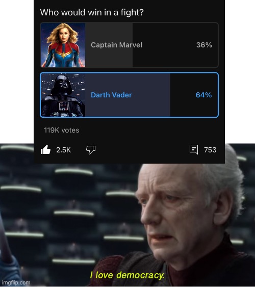 *Smirks* | image tagged in i love democracy | made w/ Imgflip meme maker