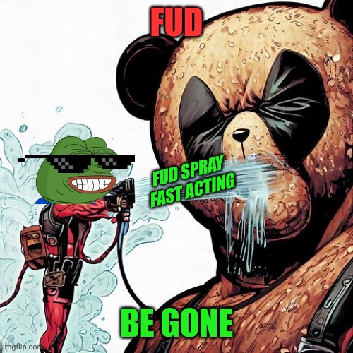 PepePool | FUD; FUD SPRAY FAST ACTING; BE GONE | image tagged in dead memes,crypto,stonks,pepe the frog,dank memes | made w/ Imgflip meme maker