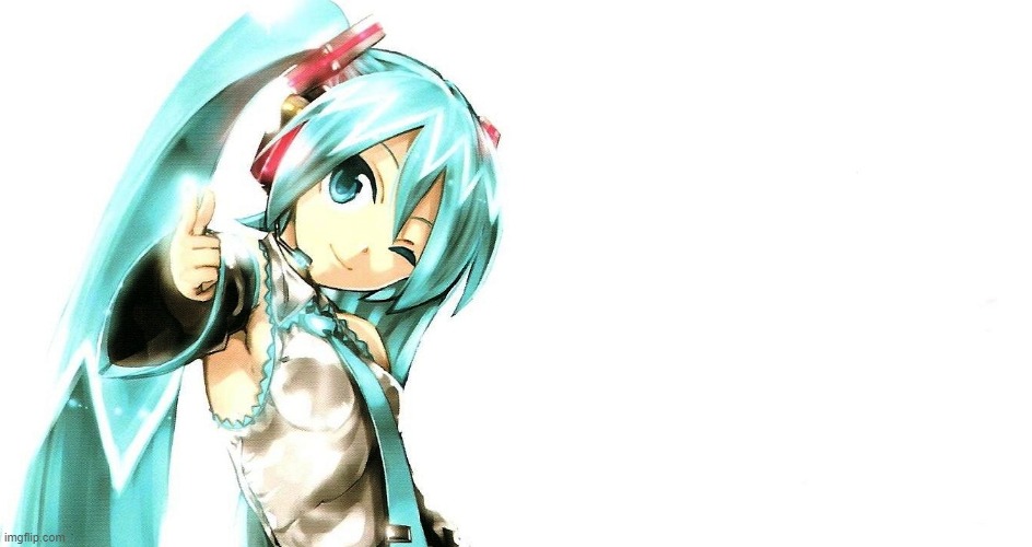 Miku - thumbs up, winking | image tagged in miku - thumbs up winking | made w/ Imgflip meme maker