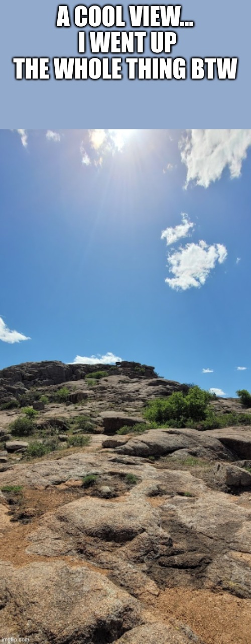 A COOL VIEW...
 I WENT UP THE WHOLE THING BTW | made w/ Imgflip meme maker