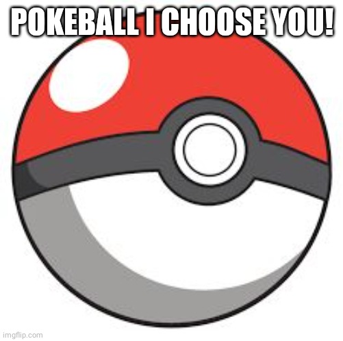 Pokeball | POKEBALL I CHOOSE YOU! | image tagged in pokeball | made w/ Imgflip meme maker