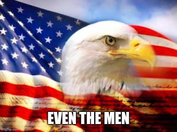 American Flag | EVEN THE MEN | image tagged in american flag | made w/ Imgflip meme maker