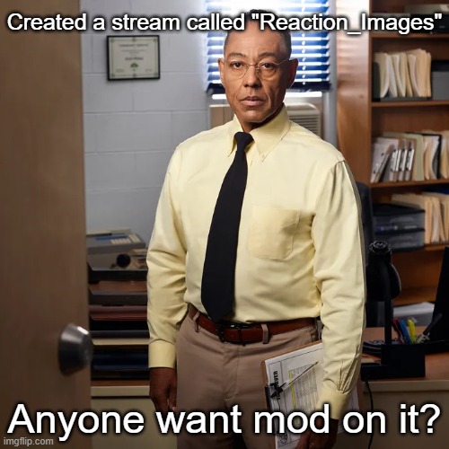 Gus Fring | Created a stream called "Reaction_Images"; Anyone want mod on it? | made w/ Imgflip meme maker