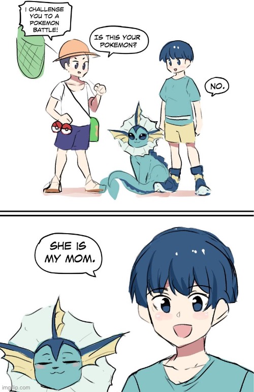 Hey guys, did you know that in terms of male human and female Pokémon breeding, Vaporeon is the most compatible Pokémo | made w/ Imgflip meme maker