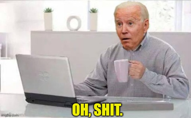 Hide the illegal joe | OH, SHIT. | image tagged in hide the illegal joe | made w/ Imgflip meme maker