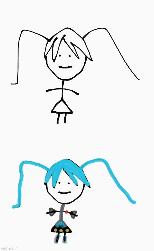 poorly drawn miku with/without color :') | made w/ Imgflip meme maker