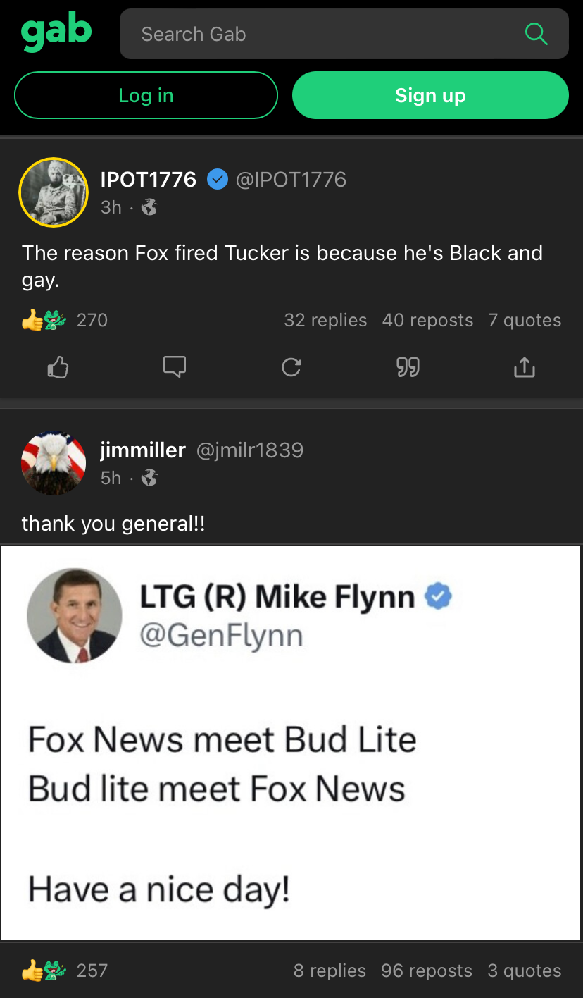 Tucker Carlson Gab hot takes Blank Meme Template