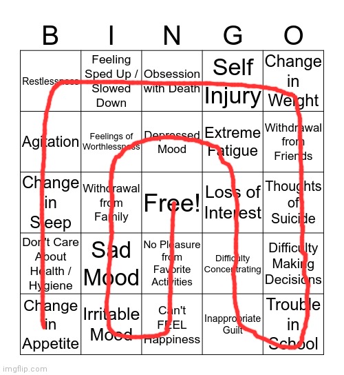 *runs and yeets* | image tagged in depression bingo 1 | made w/ Imgflip meme maker