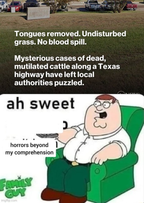 Perfect timing | image tagged in man-made horrors,evil cows,farmer,texas | made w/ Imgflip meme maker