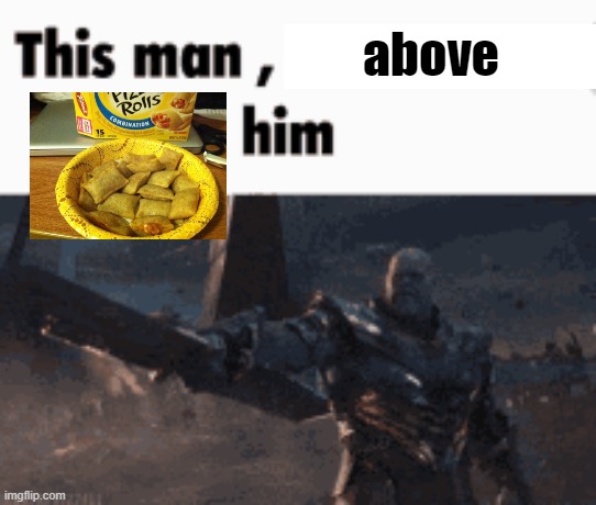 This man, _____ him | above | image tagged in this man _____ him | made w/ Imgflip meme maker