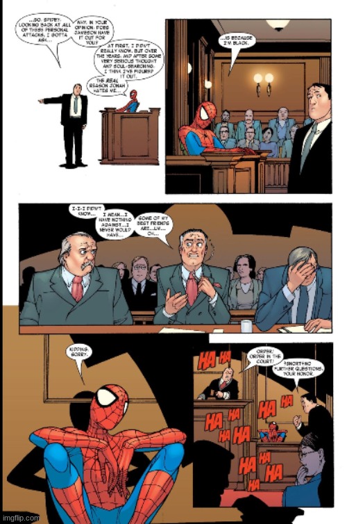 Spidey has some fun with JJJ-from She-Hulk (2004) #4 | image tagged in spiderman | made w/ Imgflip meme maker