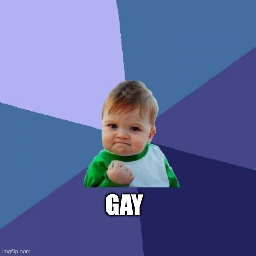 Gay | GAY | image tagged in memes,success kid | made w/ Imgflip meme maker