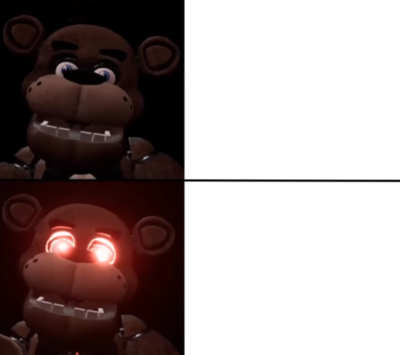 Happy Freddy Angry Freddy Blank Meme Template