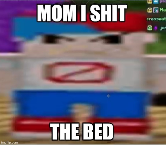 MOM I- | MOM I SHIT; THE BED | image tagged in fnf,minecraft,twitch | made w/ Imgflip meme maker