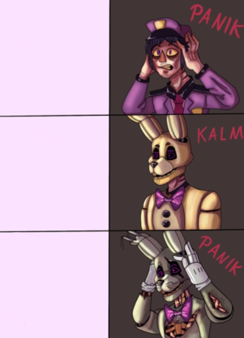 Panik Kalm Panik FNaF Version Blank Meme Template