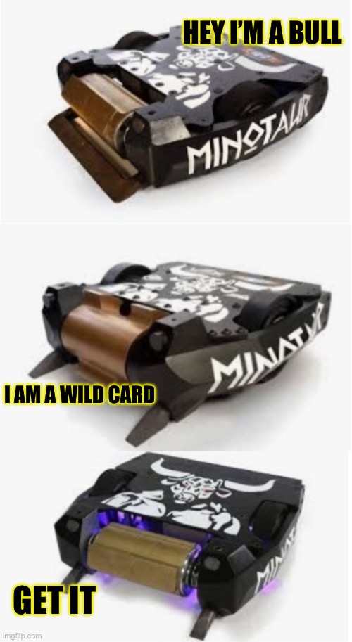 Bad Pun Minotaur | HEY I’M A BULL; I AM A WILD CARD; GET IT | image tagged in bad pun minotaur | made w/ Imgflip meme maker
