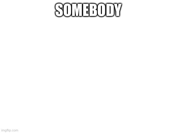 846 | SOMEBODY | image tagged in blank white template | made w/ Imgflip meme maker