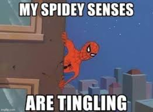 My Spidey Senses Are Tingling | image tagged in my spidey senses are tingling | made w/ Imgflip meme maker