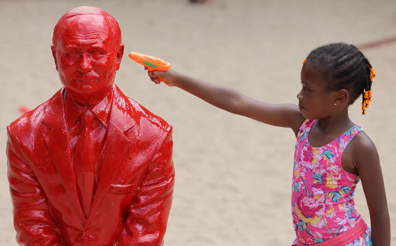 little Black girl defeats putin Blank Meme Template