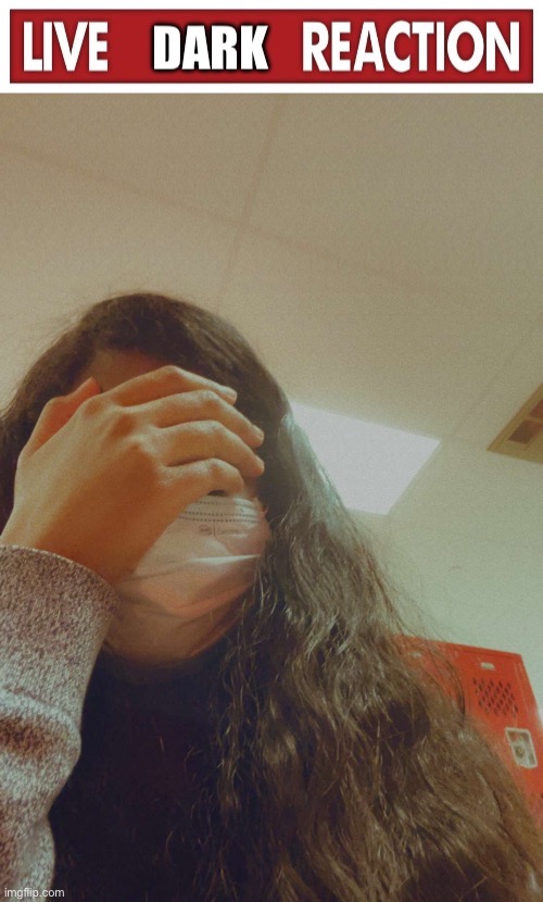Idk (it’s a face palm)(DARK IS A FEMALE NO WAY!1!!1!1!) | image tagged in live dark reaction | made w/ Imgflip meme maker