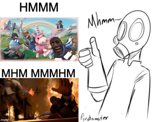 HMMM MHM MMMHM | image tagged in pyrovision,thumbs up pyro | made w/ Imgflip meme maker