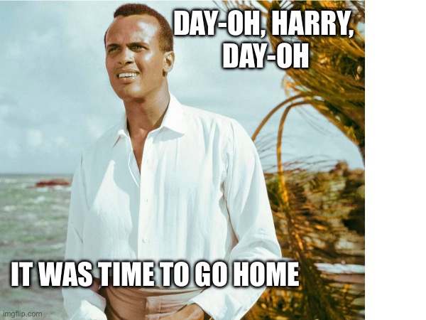 RIP Harry Belafonte | DAY-OH, HARRY, 
DAY-OH; IT WAS TIME TO GO HOME | image tagged in rip | made w/ Imgflip meme maker