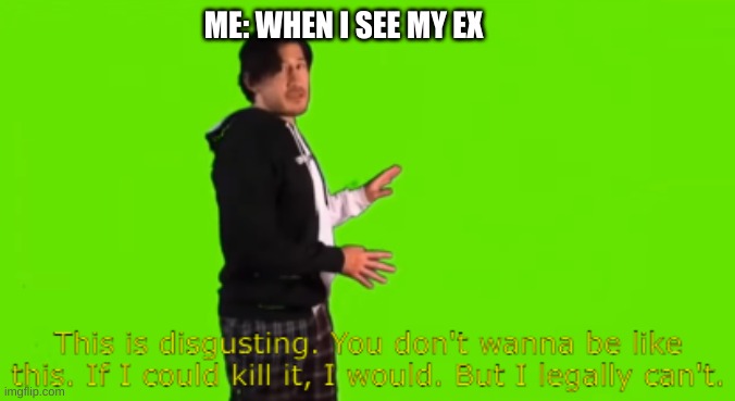 Markiplier this is disgusting | ME: WHEN I SEE MY EX | image tagged in markiplier this is disgusting | made w/ Imgflip meme maker